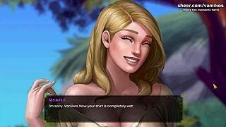 Beautiful MILF gets pussy creampied by young cock in cartoon game part 18