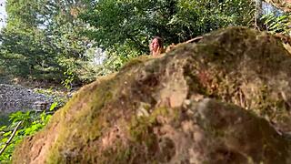 Hey, you spying on me at the river? Come fuck my big tits in every hole!