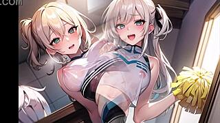 hot anime cheerleader motivatin’ ya with transparent cloth n’ pussy play asmr sound