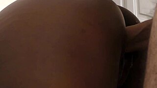 Interracial Amateur Bent Over for Deep Doggystyle Creampie
