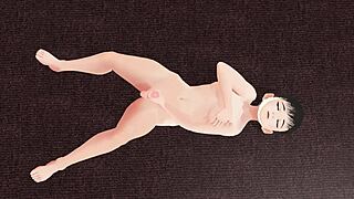 leo anime girl poses naked in gravure photoshoot