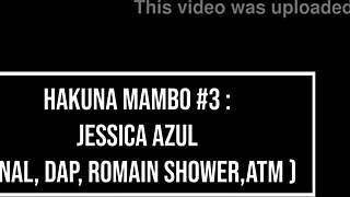 jessica azul's double anal gets nasty with throat fucking and atm 😈