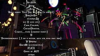 catgirl enjoys a special moment before the fireworks display