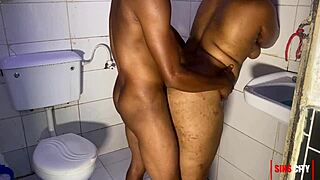 couple enjoys bathroom intimacy with bent over positions