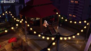 catgirl enjoys a special moment before the fireworks display