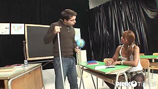 The Shemale Student Wins Votes With Big Cock in Tight Stockings.