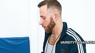 students and teacher wrestle in bareback threesome group