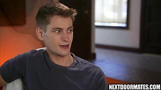 Twinks in Halloween threesome explore gay pleasures