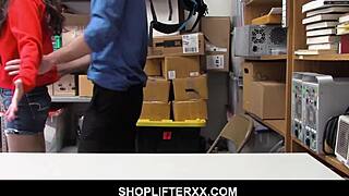 young brunette jericha jem gets banged hard by old perv officer at work