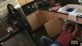 uhh, got so hornny watchin plumber, had to screw him in kitchen