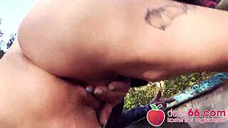 Short-haired milf gets fucked by stranger in public