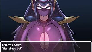 Hero dominated as villainesses tease his big cock in hentai