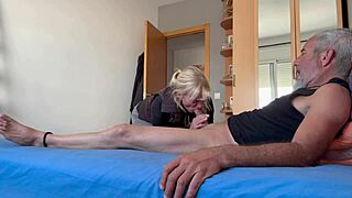 I whip out my cock to jerk off, and my step-sister busts me in the act!