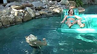 Abby Lexus shows her tiny tits outdoors