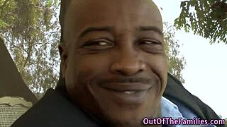 stepdaughter takes facial from big black cock