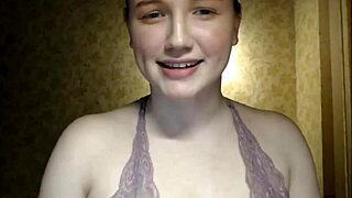cute shy girl shows off her big natural tits