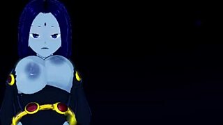i'm raven with big thighs giving joi and facial in dark forest - teen titans