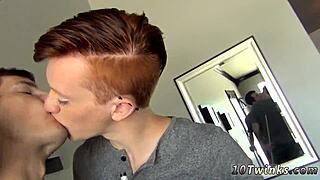 sweet school gay boys enjoy pool cues together