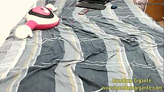 brazilian woman meets boy online, strips and enjoys herself