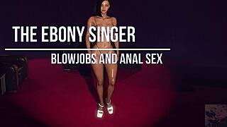the sexy ebony singer oral and anal hard sex with big tits dancing