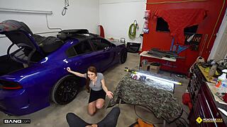 imagine a big tits milf getting slammed by her mechanic in the garage