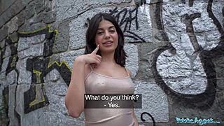 autumn falls shows off big natural boobs in a rough test