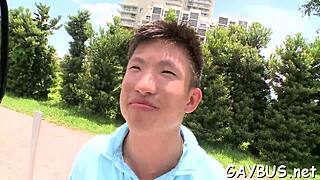 blindfolded stud tricked by hunk into oral sex