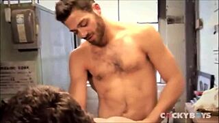 Model gets ass-fucked in threesome, piercing gay hardcore, anal cock fucking