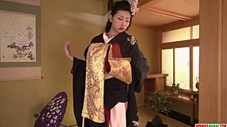 Milf Strips Kimono for Big Dick in Hardcore Japanese Cosplay Action