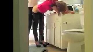 French Slut Gets Banged Hard in the Kitchen by Her Neighbor