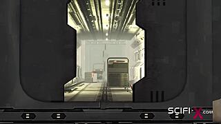 Busty sexy blonde meets EXTREME SEX with android in sci-fi lab