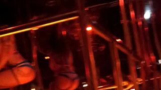 Frankie showcases hot stockings in a retro striptease performance