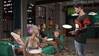 3D animated hellcat lounge action with pierced nipples and natural tits