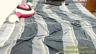 brazilian woman meets boy online, strips and enjoys herself