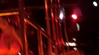 Frankie showcases hot stockings in a retro striptease performance