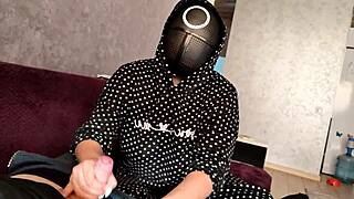 Squid Game Jerk Off Leaves Cum on My Tits