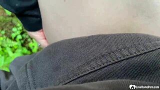 My girlfriend got a facial in the woods, oh boy.