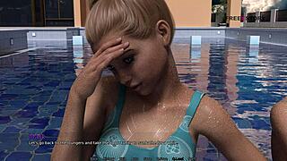 Yo, playing pool games in the dorm with stepsister and friends is wild! 🏊‍♂️