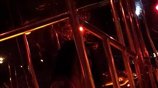 Frankie showcases hot stockings in a retro striptease performance