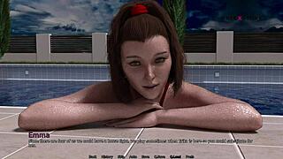 Yo, playing pool games in the dorm with stepsister and friends is wild! 🏊‍♂️