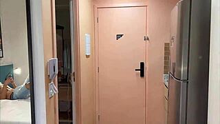 Check out the building technician sucking big cock, he boasts