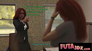Redhead futa professor shoves massive cock into tight pussy in Futa3dx comic