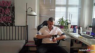 german mature stepmom lures nerd boy into wild stocking fuck on camera