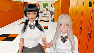 Beautiful anime babe gets her clothes ripped in this hentai game