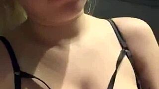 Russian slut displays her large tits on periscope for viewers to enjoy.
