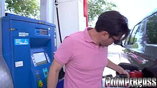 Plump Milf Megan Seduces and Fucks Guy from Gas Station with Her Big Tits and Curvy Body.