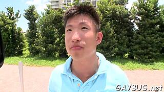 blindfolded stud tricked by hunk into oral sex