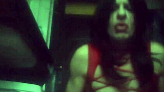 Black transsexual uses dildo for anal pleasure.