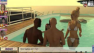 Babysitter pool party on yacht turns wild in 3D hentai. Anime teens splash and play all day!