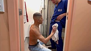 Check out the building technician sucking big cock, he boasts